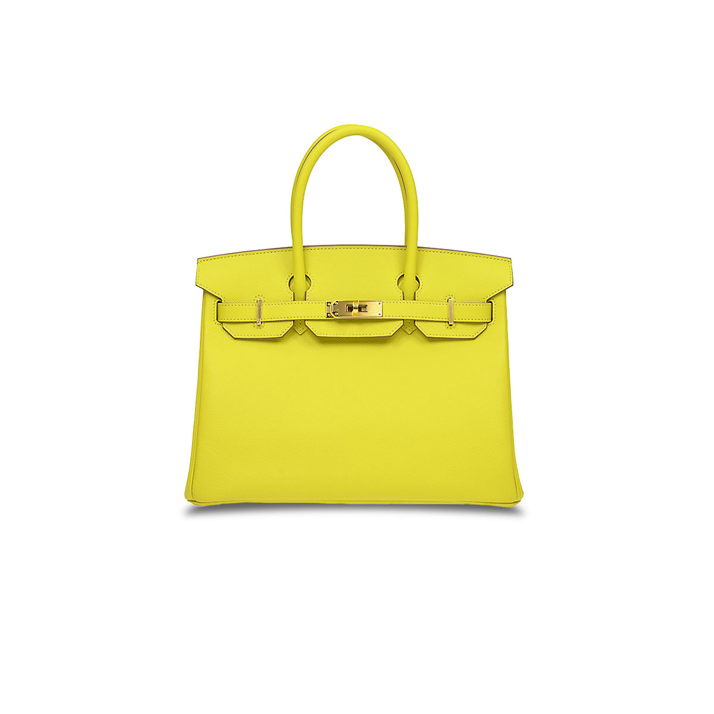 HERMES MASTER BIRKIN 30 EPSOM LEATHER LEMON YELLOW GOLD BUCKLE HIGH END BAG H028369CC9R (30*23*15cm)